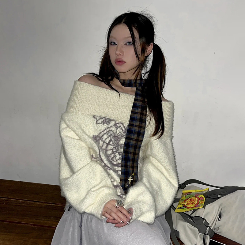 Karrram Japanese Y2k Embroider - Turtleneck Knit 90S recension och pris