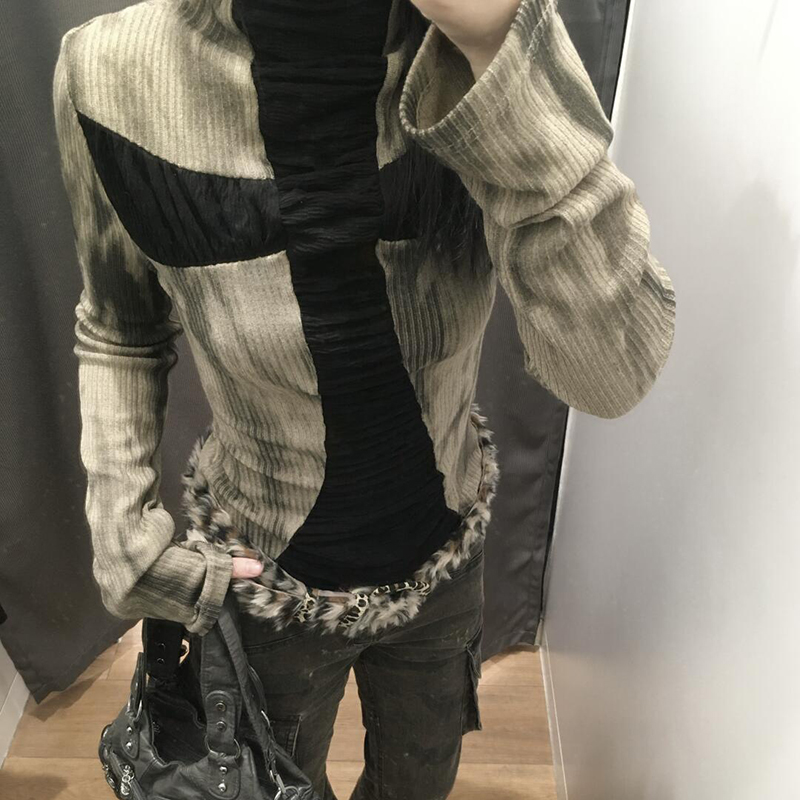 Goth Cross Subculture slim top - Turtleneck Knit 90S recension och pris