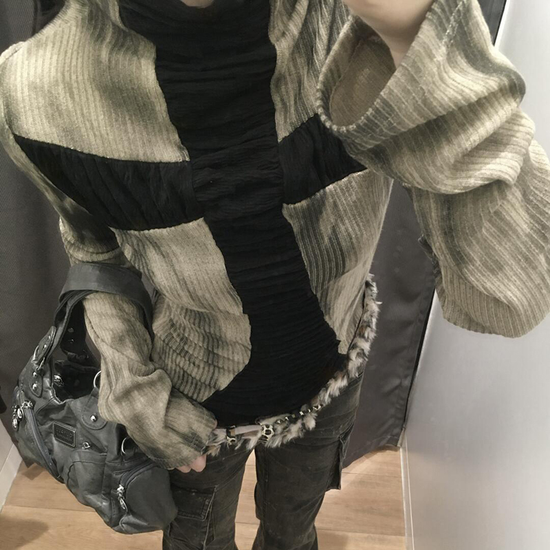 Goth Cross Subculture slim top - Turtleneck Knit 90S recension och pris