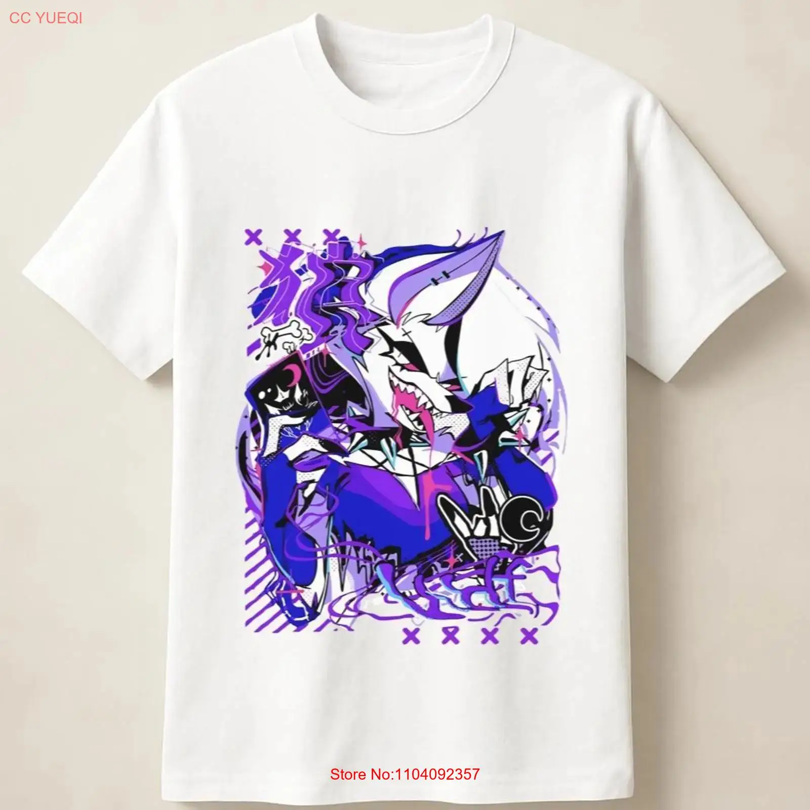 Purple Anime Wolf in Graffiti  - Vintage Fashion Wear recension och pris