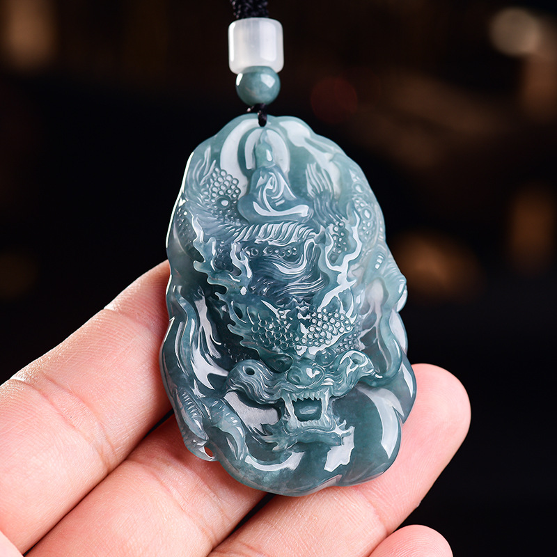 Natural Burmese Jadeite Dragon - Vintage Fashion Women recension och pris