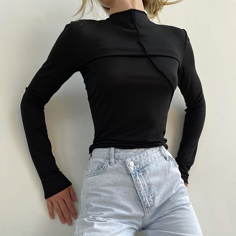 2025 Autumn Turtleneck Y2K Lon - Turtleneck Knit 90S recension och pris