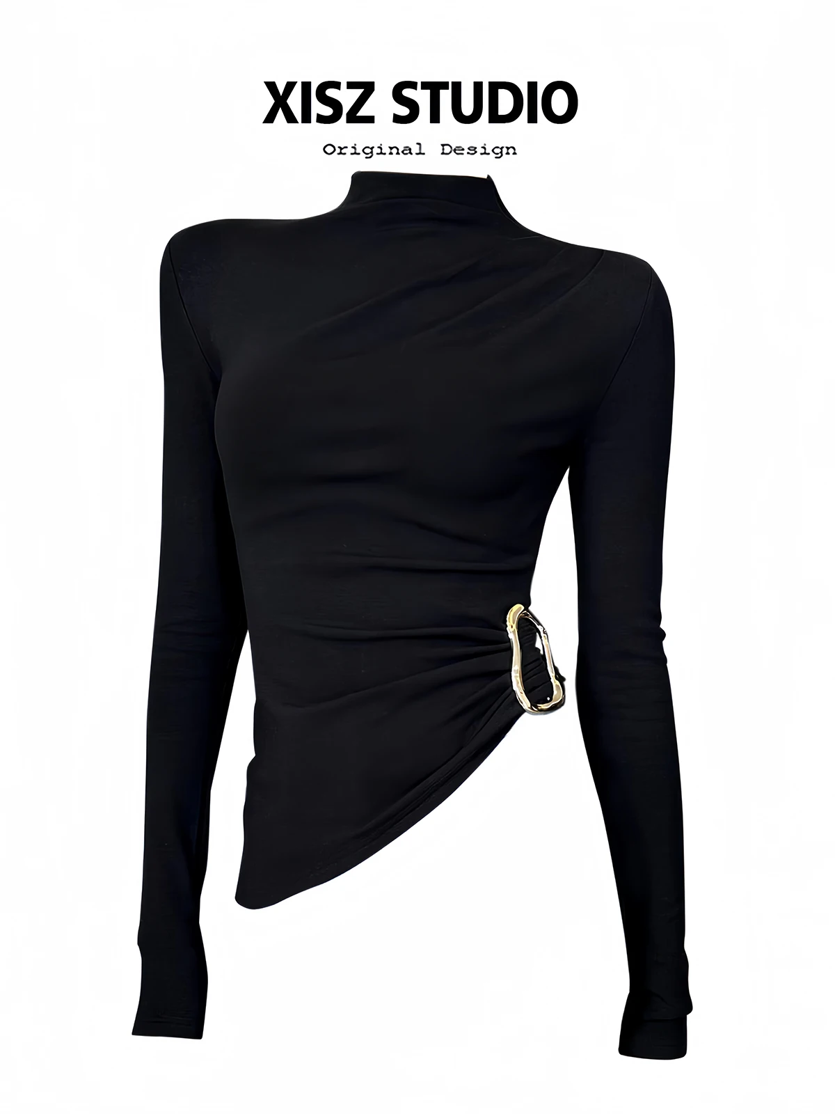 Women Black GothicT-shirt Hara - Turtleneck Knit 90S recension och pris