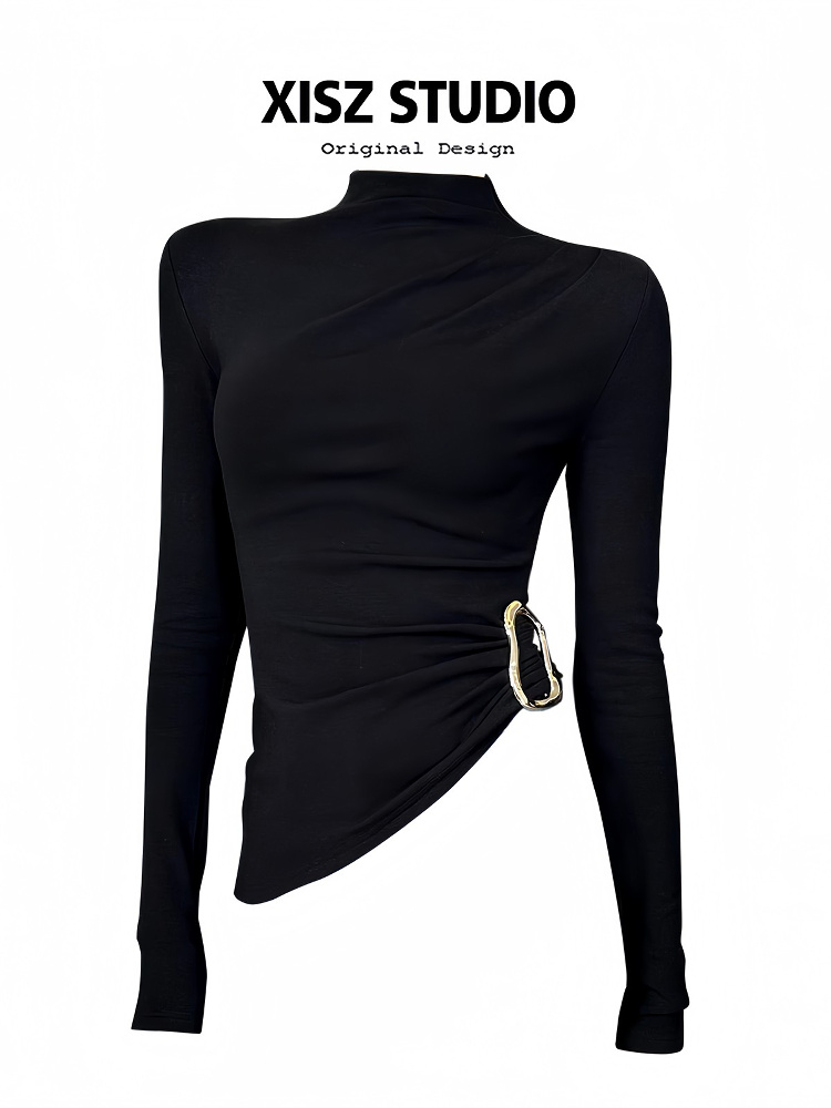 Women Black GothicT-shirt Hara - Turtleneck Knit 90S recension och pris
