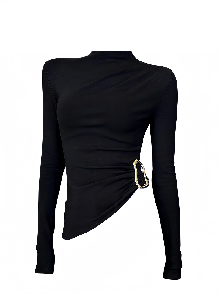 Women Black GothicT-shirt Hara - Turtleneck Knit 90S recension och pris