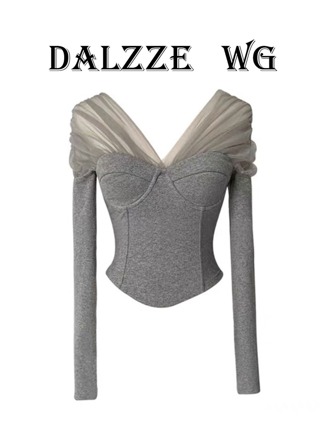 Women Grey GothicT-shirt Haraj - Turtleneck Knit 90S recension och pris