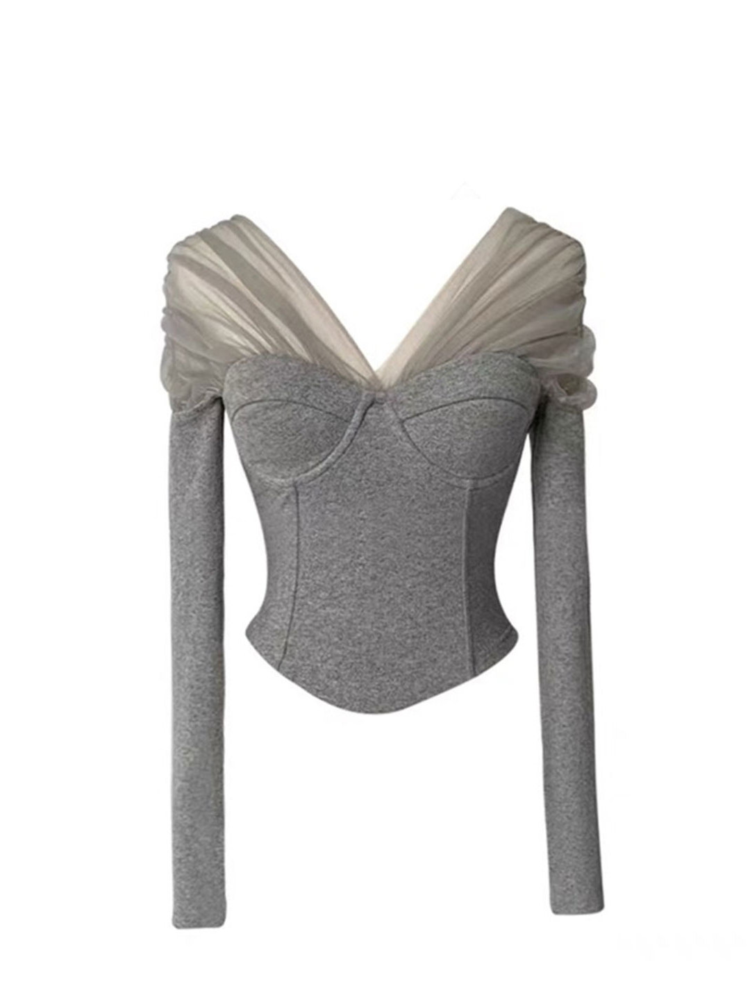 Women Grey GothicT-shirt Haraj - Turtleneck Knit 90S recension och pris
