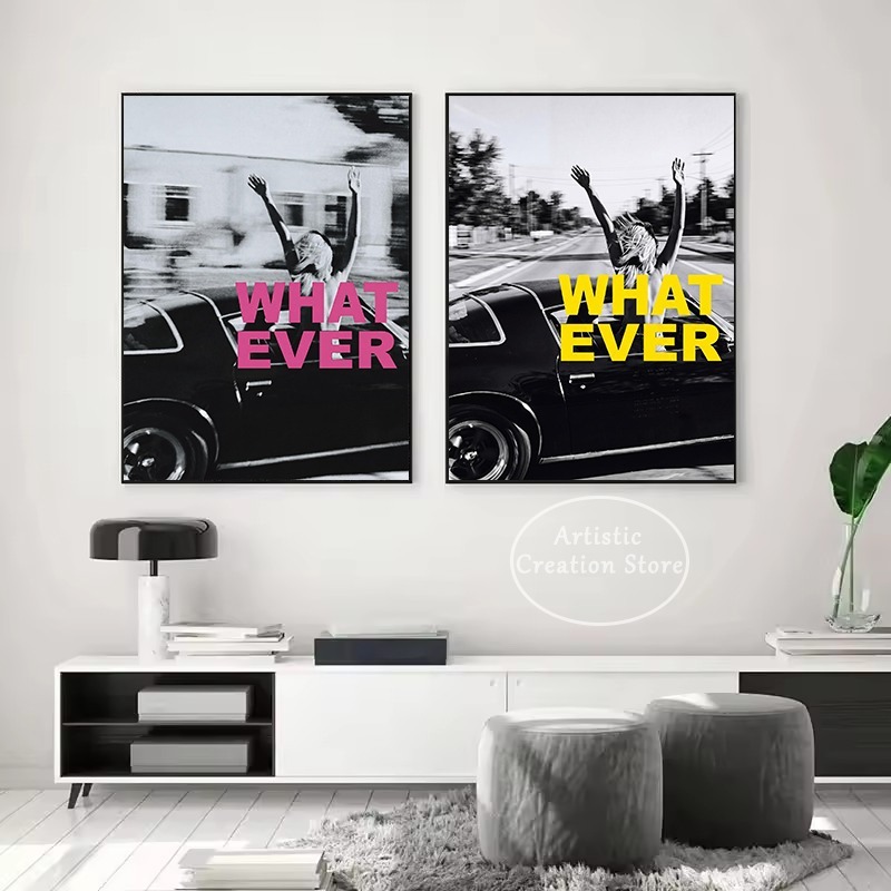 Retro Fashion Whatever Girl in - Vintage Fashion Prints For Wall recension och pris