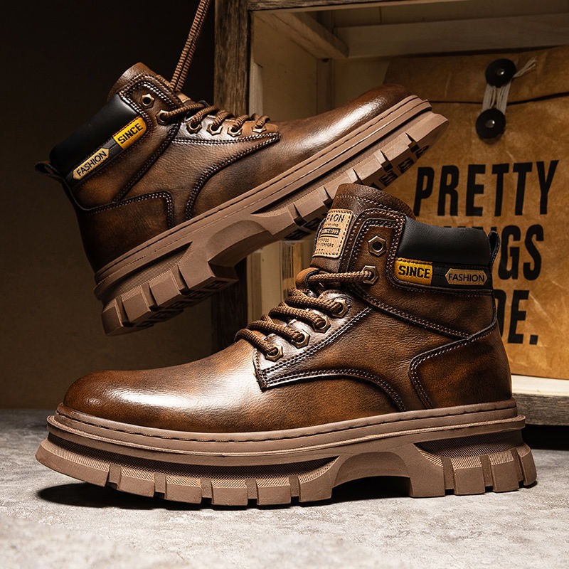 Vintage Men Platform Ankle Boo - Vintage Fashion Boots recension och pris