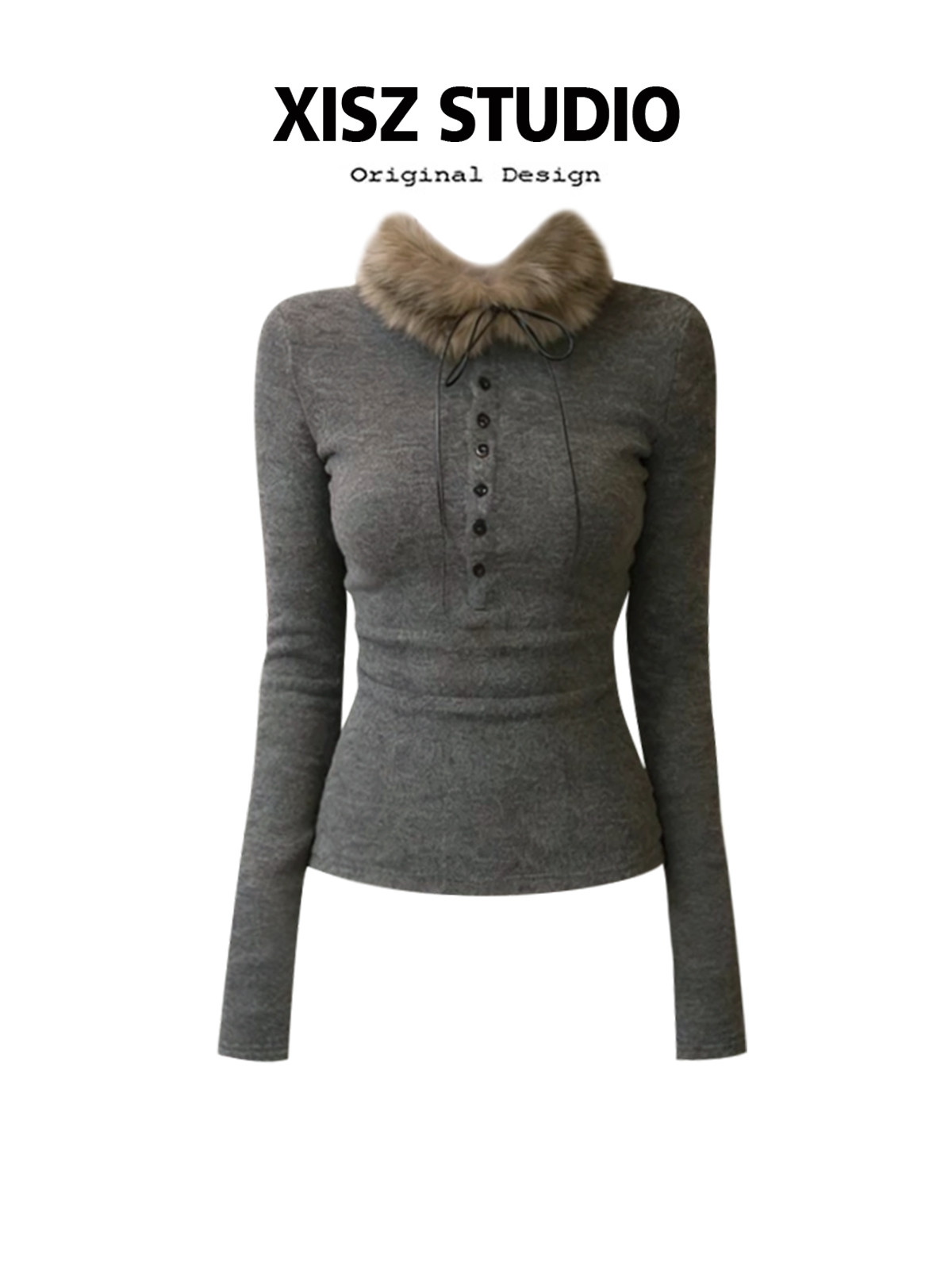 Women Grey GothicT-shirt Haraj - Turtleneck Knit 90S recension och pris