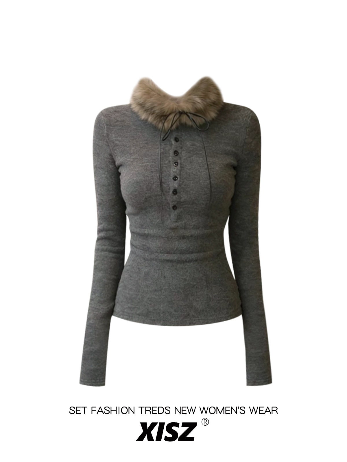 Women Grey GothicT-shirt Haraj - Turtleneck Knit 90S recension och pris