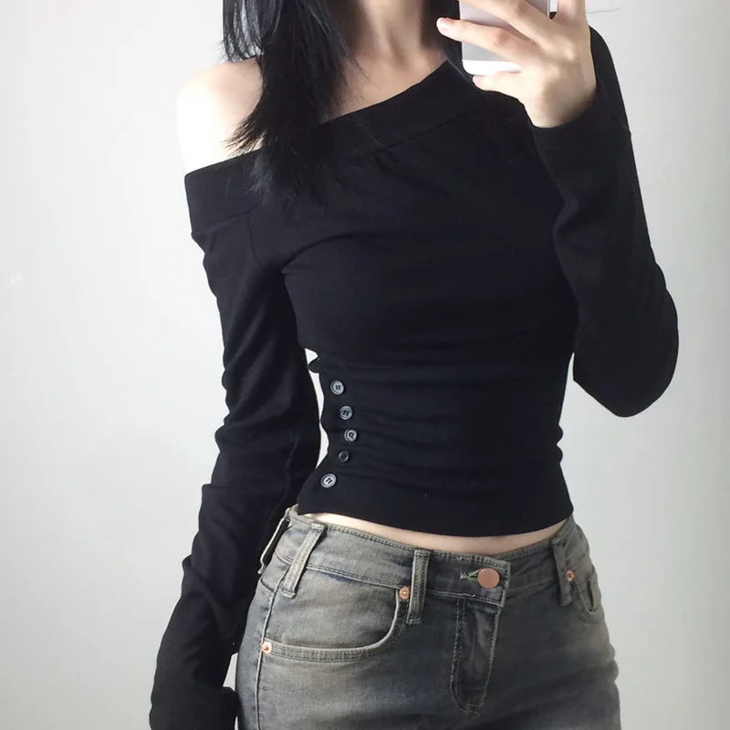 Y2K Vintage Pleated Button T-S - Vintage Fashion Women recension och pris