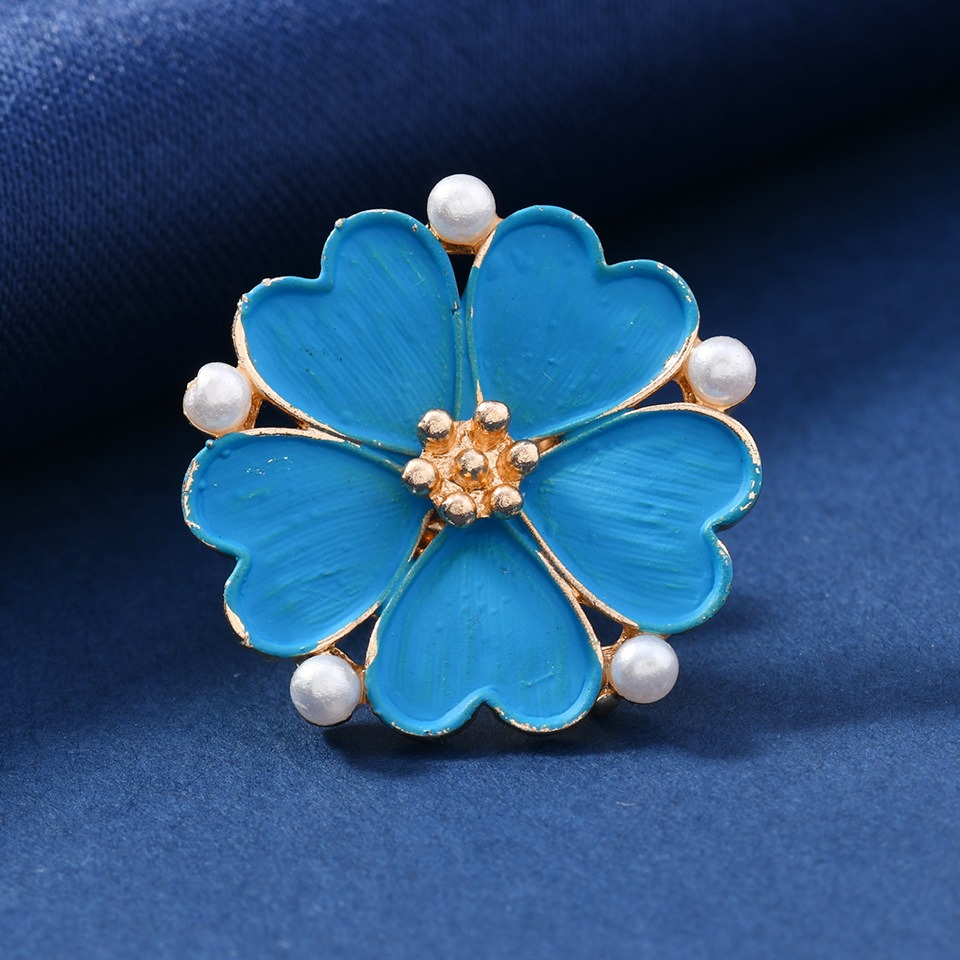 Vintage Enamel Blue Flower Bro - Vintage Fashion Wear recension och pris