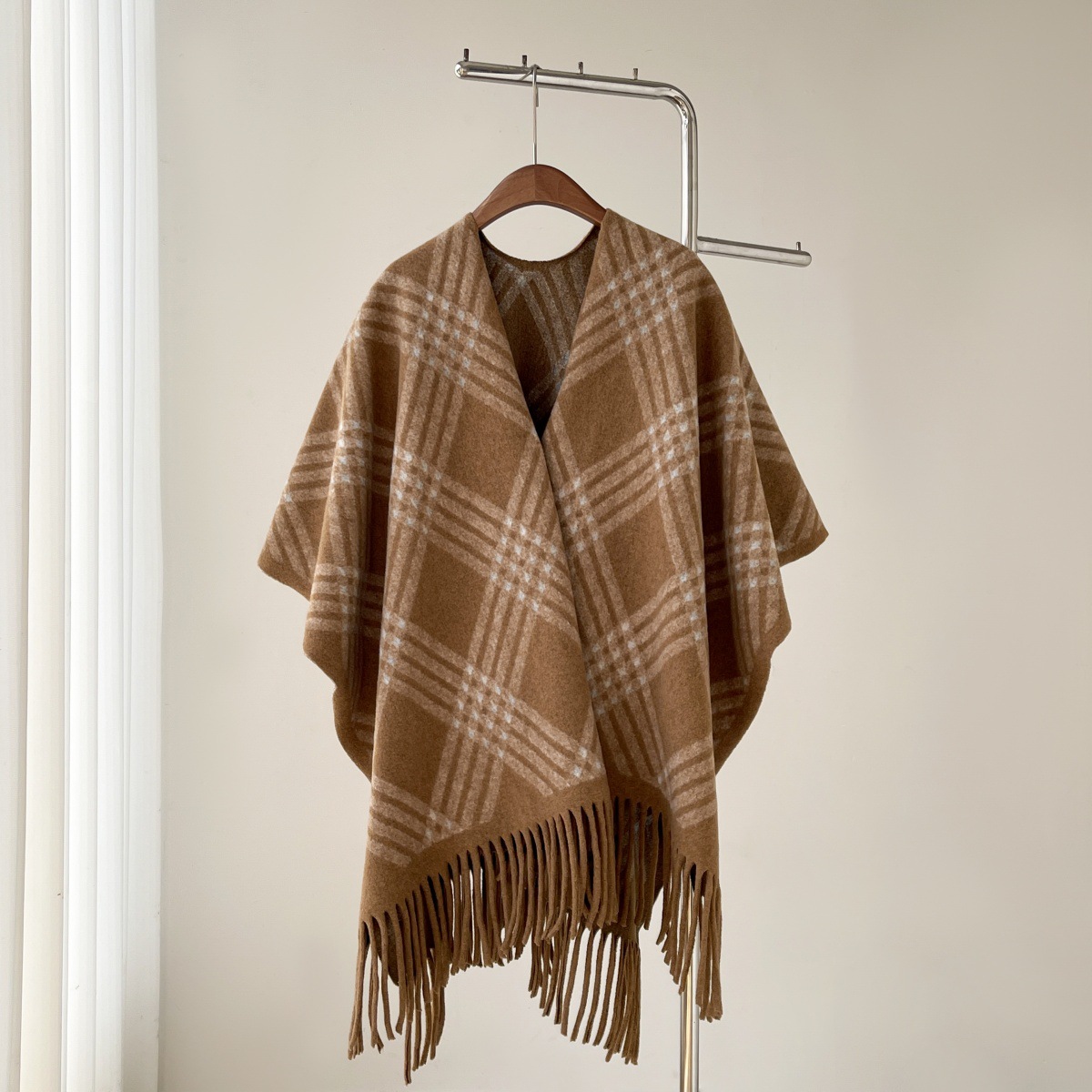 Vintage Print Fringed Cape Sha - Vintage Fashion Wear recension och pris