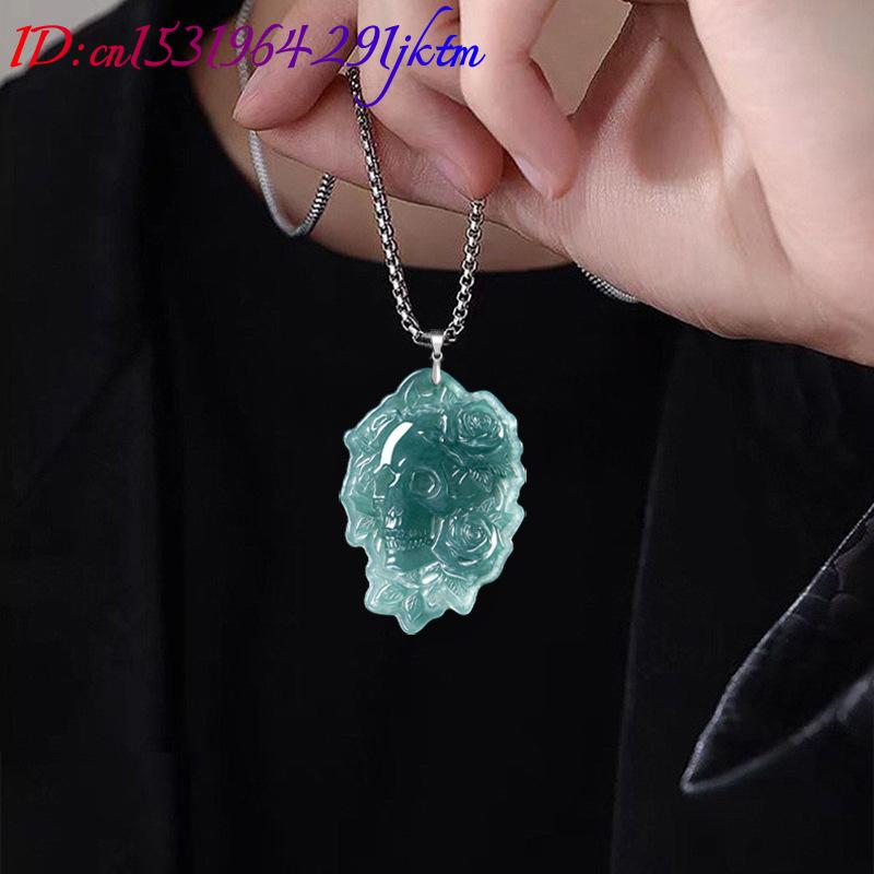 Natural Burmese Jadeite Skull  - Vintage Fashion Women recension och pris