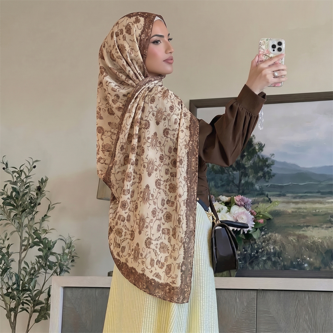 Vintage Floral Print Hijab Sof - Vintage Fashion Women recension och pris