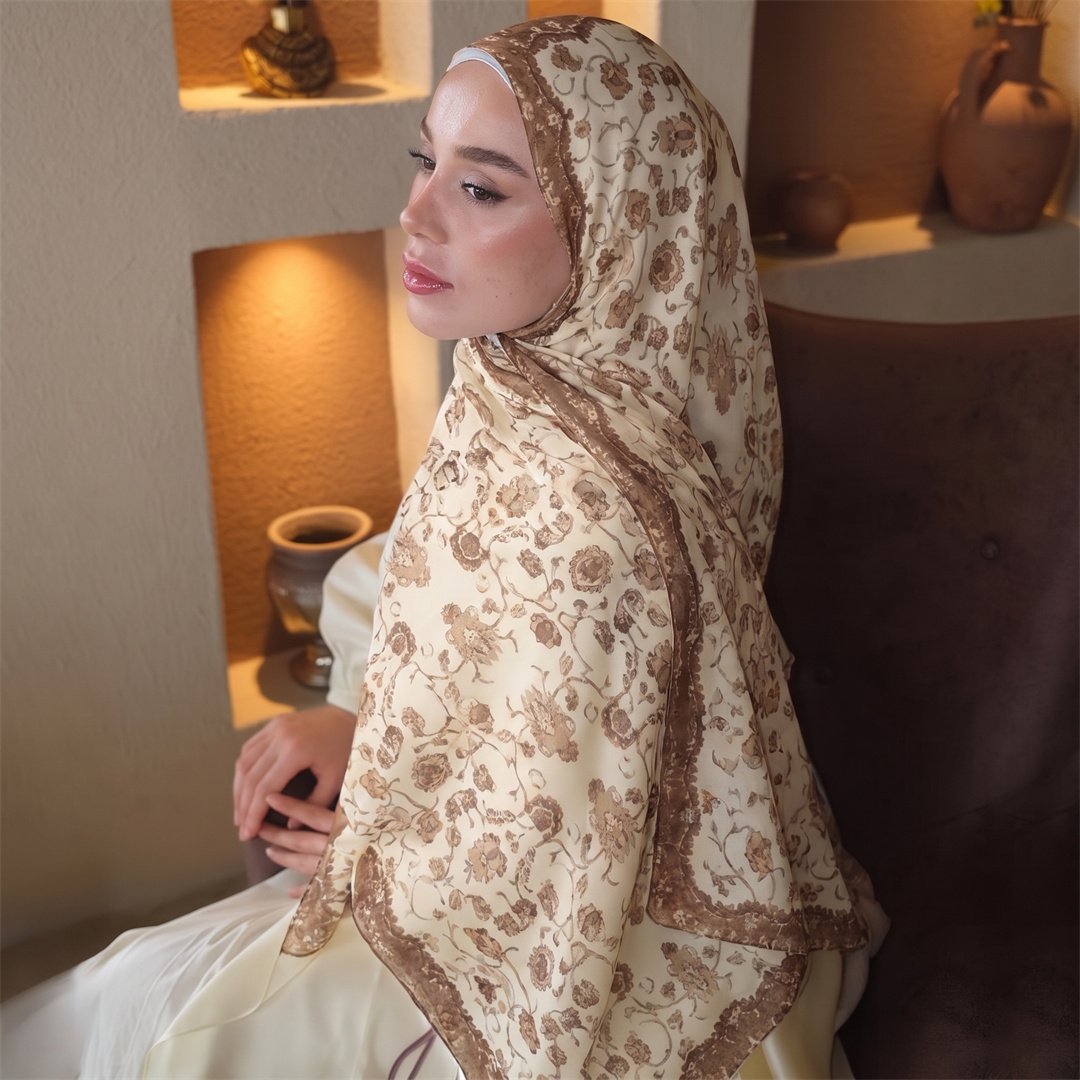 Vintage Floral Print Hijab Sof - Vintage Fashion Women recension och pris